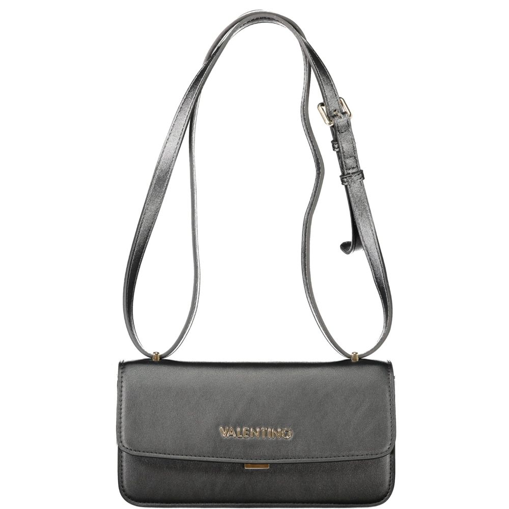 Mario Valentino Black Polyethylene Women Handbag with adjustable strap and automatic closure for style and practicality