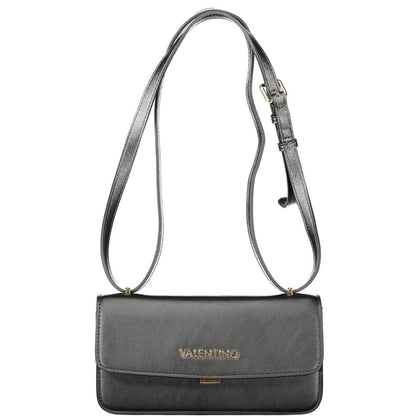 Mario Valentino Black Polyethylene Women Handbag with adjustable strap and automatic closure for style and practicality