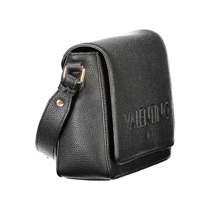 Mario Valentino Black Polyethylene Women Handbag with iconic logo, sustainable design, and stylish features for the fashion-forward.