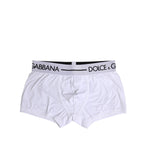 Dolce & Gabbana White Cotton Stretch Regular Boxer Underwear