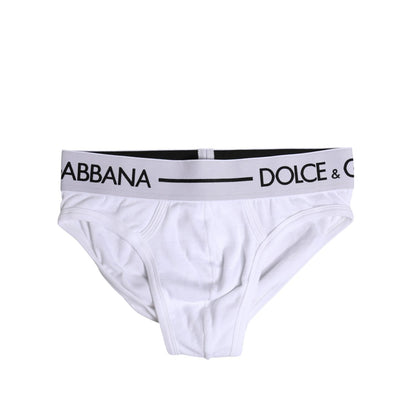 Dolce & Gabbana White Cotton Stretch Regular Brief Underwear