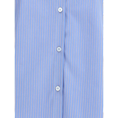 Valentino Blue Cotton Pattern Shirt