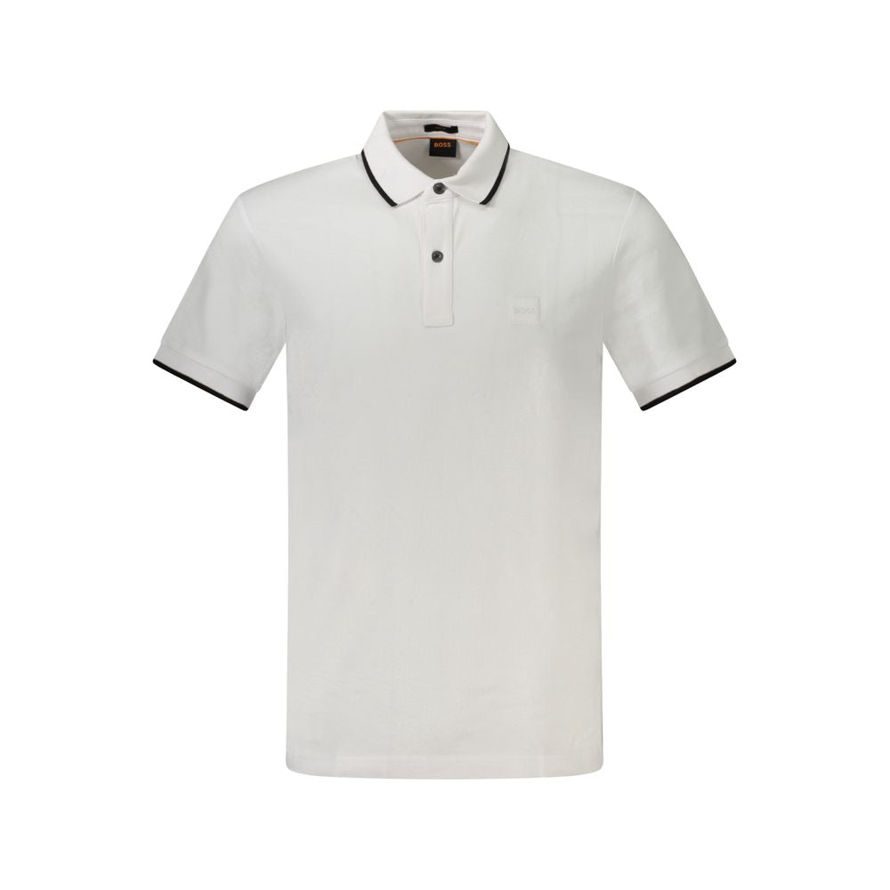 Hugo Boss White Cotton Men's Polo Shirt