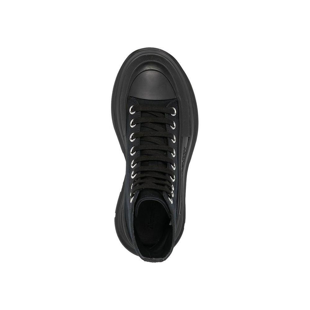 Alexander McQueen Black Canvas High Top Sneakers