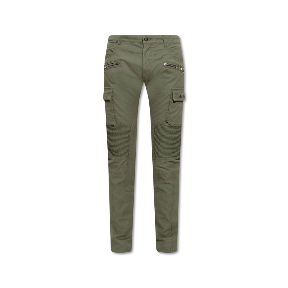 Balmain Green Cotton Cargo Pants