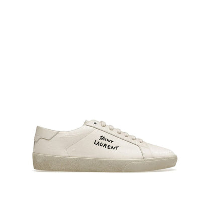 Saint Laurent White Canvas Low Top Sneakers