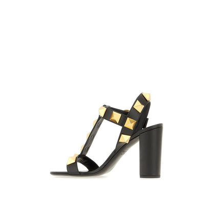 Valentino Garavani Black Calfskin Stiletto Heel Sandals
