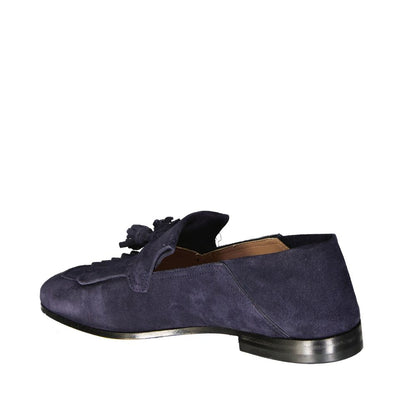 Salvatore Ferragamo Blue Calfskin Slip-On Loafers