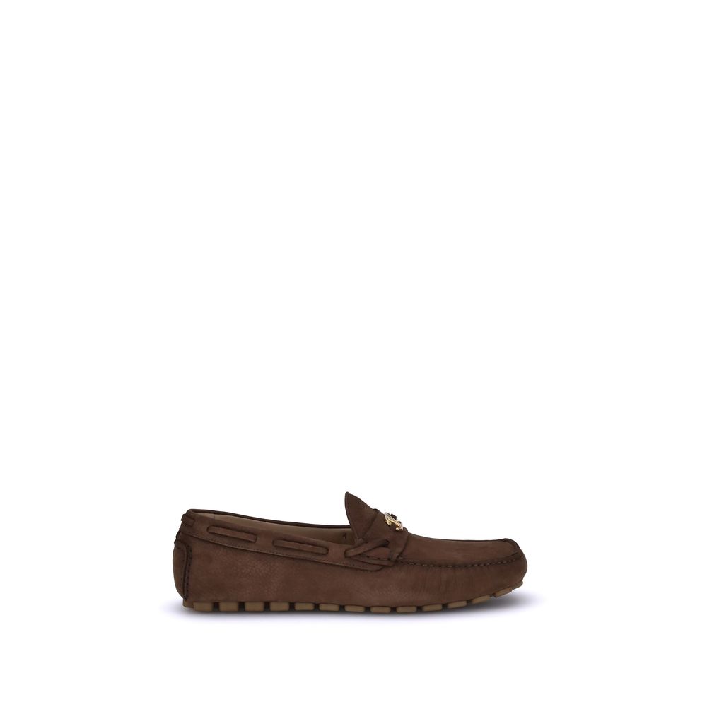 Valentino Garavani Brown Suede Slip-On Loafers