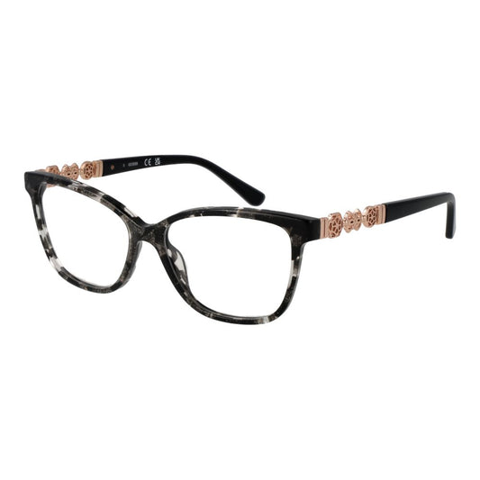 Guess Black Women Glasses Frame in acetate, full-rim style with demo lenses.
