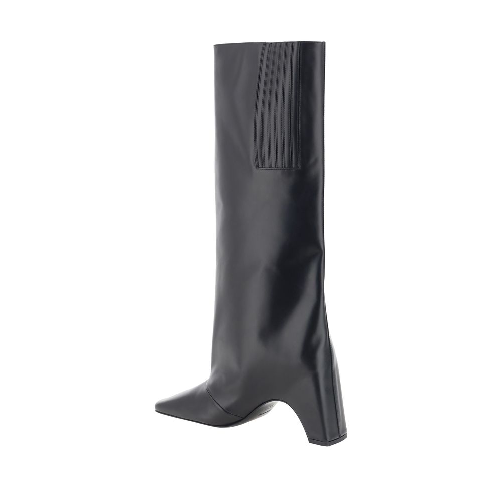 Coperni Black Calf Leather Bos Taurus High Heel Boots