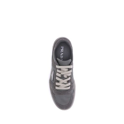 Prada Gray Calf Leather Bos Taurus Low Top Sneakers