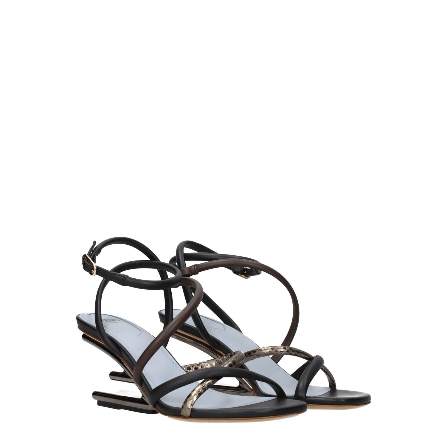 Fendi Multicolor Leather Sandals