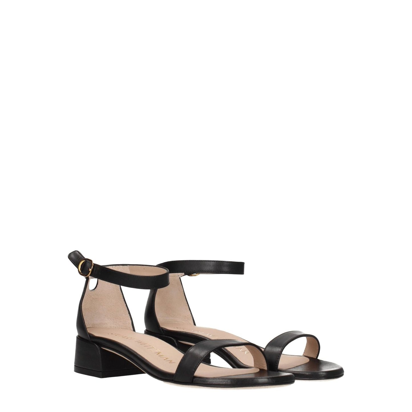 Stuart Weitzman Black Leather Sandals
