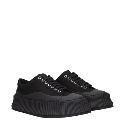 Jil Sander Black Fabric Chunky Sneakers