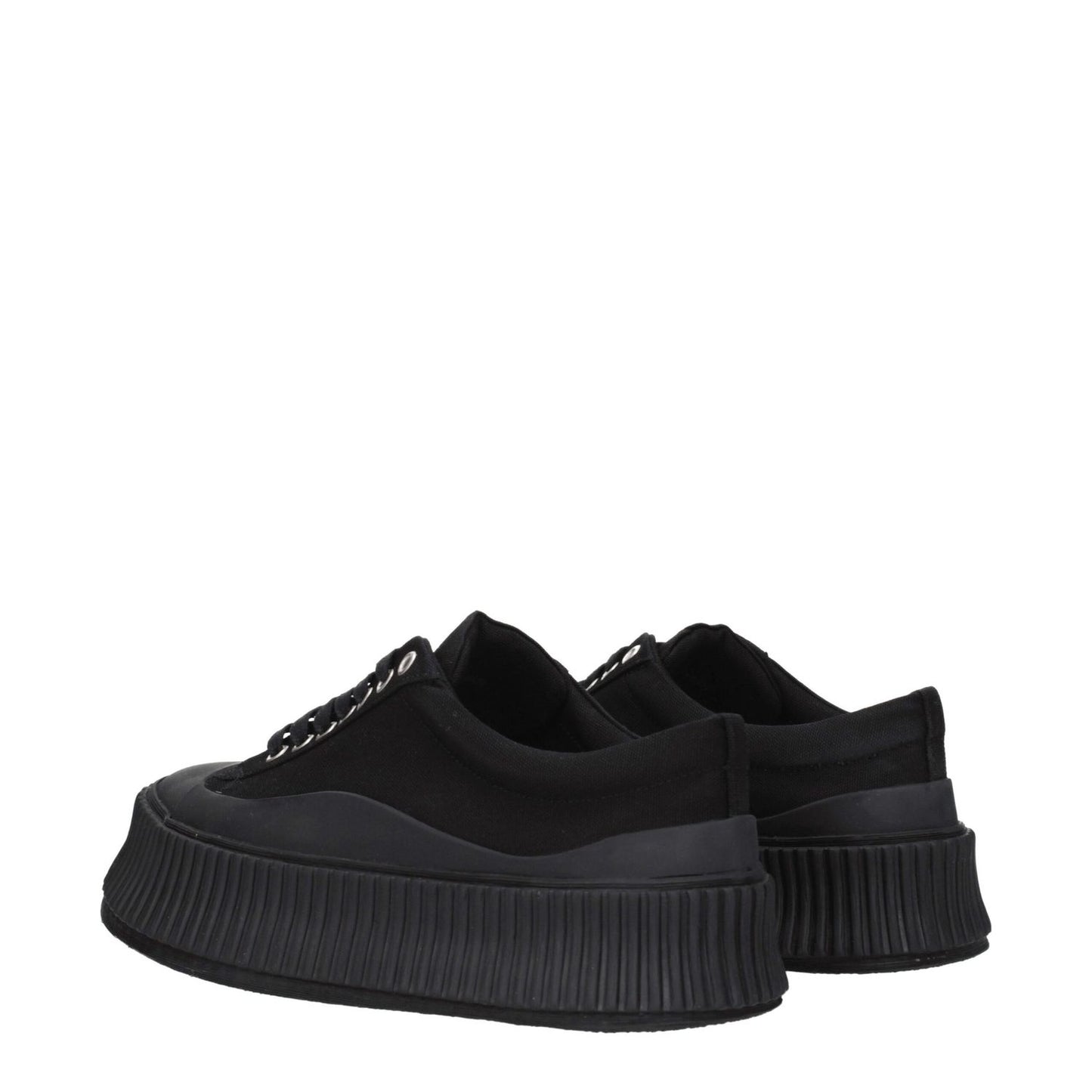 Jil Sander Black Fabric Chunky Sneakers