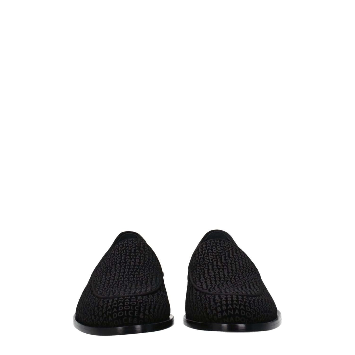 Dolce & Gabbana Black Velvet Slip-On Loafers