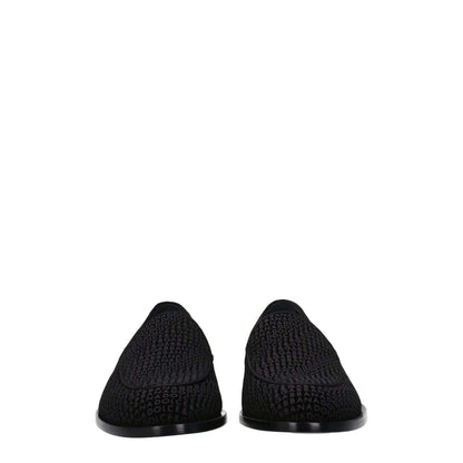 Dolce & Gabbana Black Velvet Slip-On Loafers