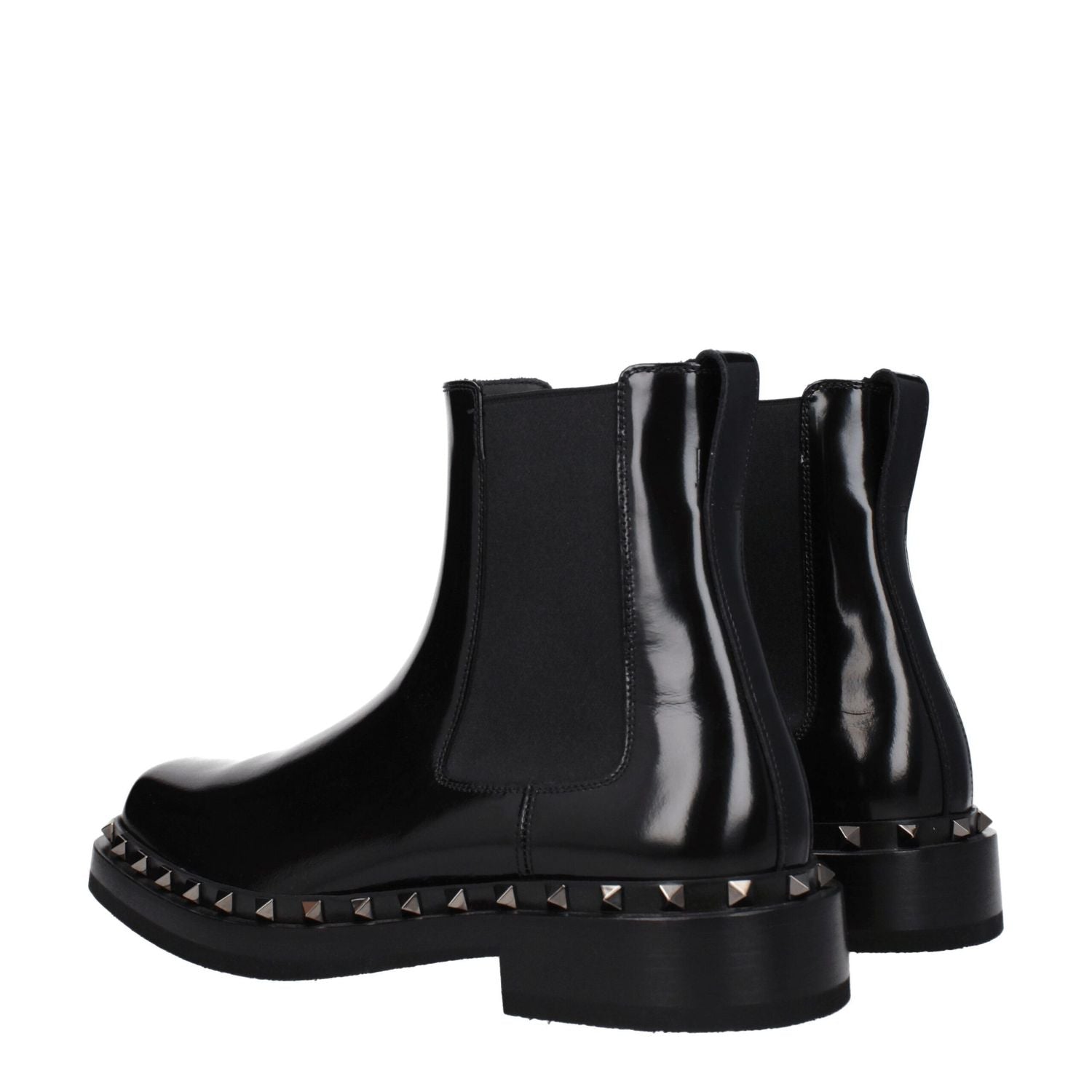 Valentino Garavani Black Leather Ankle Boots