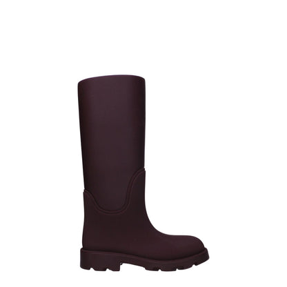 Burberry Red Cotton Rain Boots