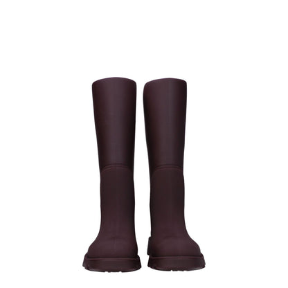 Burberry Red Cotton Rain Boots