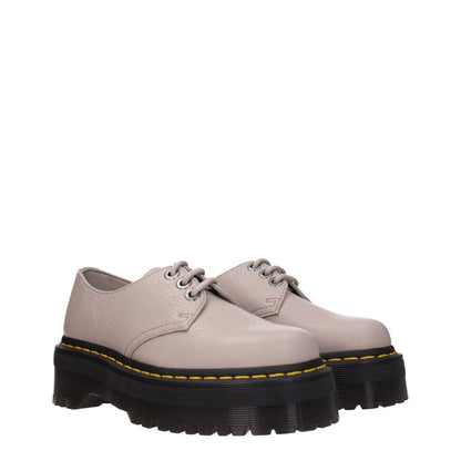Dr. Martens Gray Leather Oxfords And Derbies
