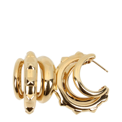 Valentino Garavani Gold Metal Earrings with studs and hook closure, 3.7x3.8 cm, casual style.