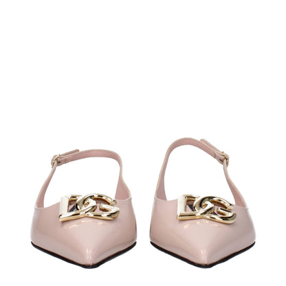 Dolce & Gabbana Pink Leather Ballet Flats
