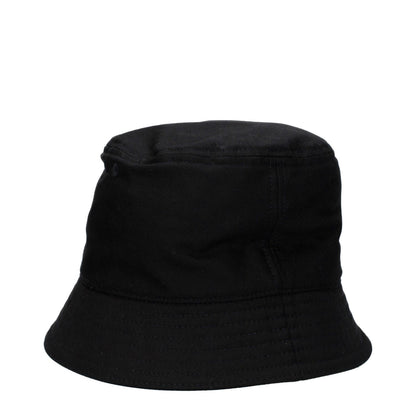 Valentino Garavani Black Cotton Bucket Hat with front logo, casual style, made of 98% cotton and 2% elastane, MPN HGA11UXI0NI.
