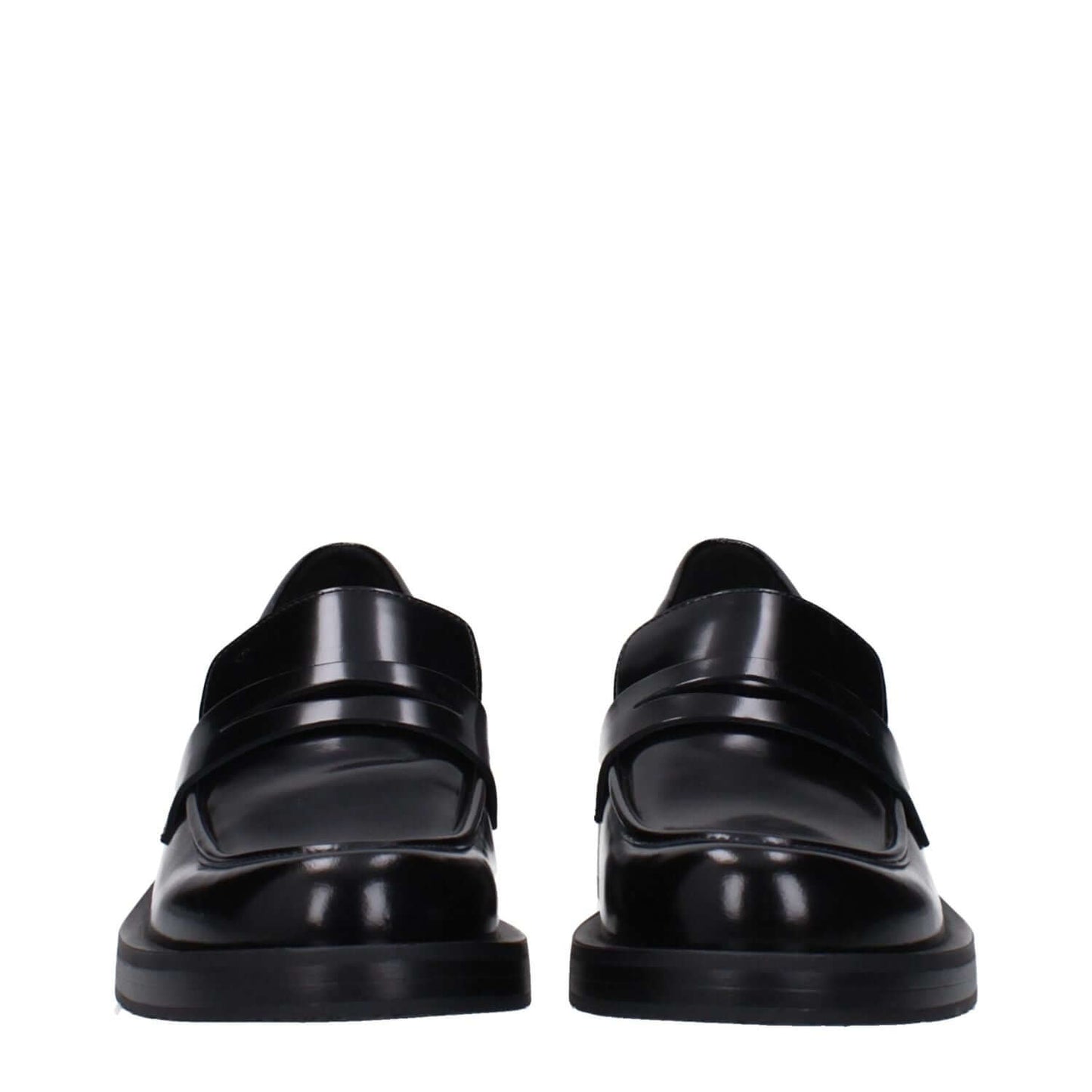 Stuart Weitzman Black Leather Slip-On Loafers