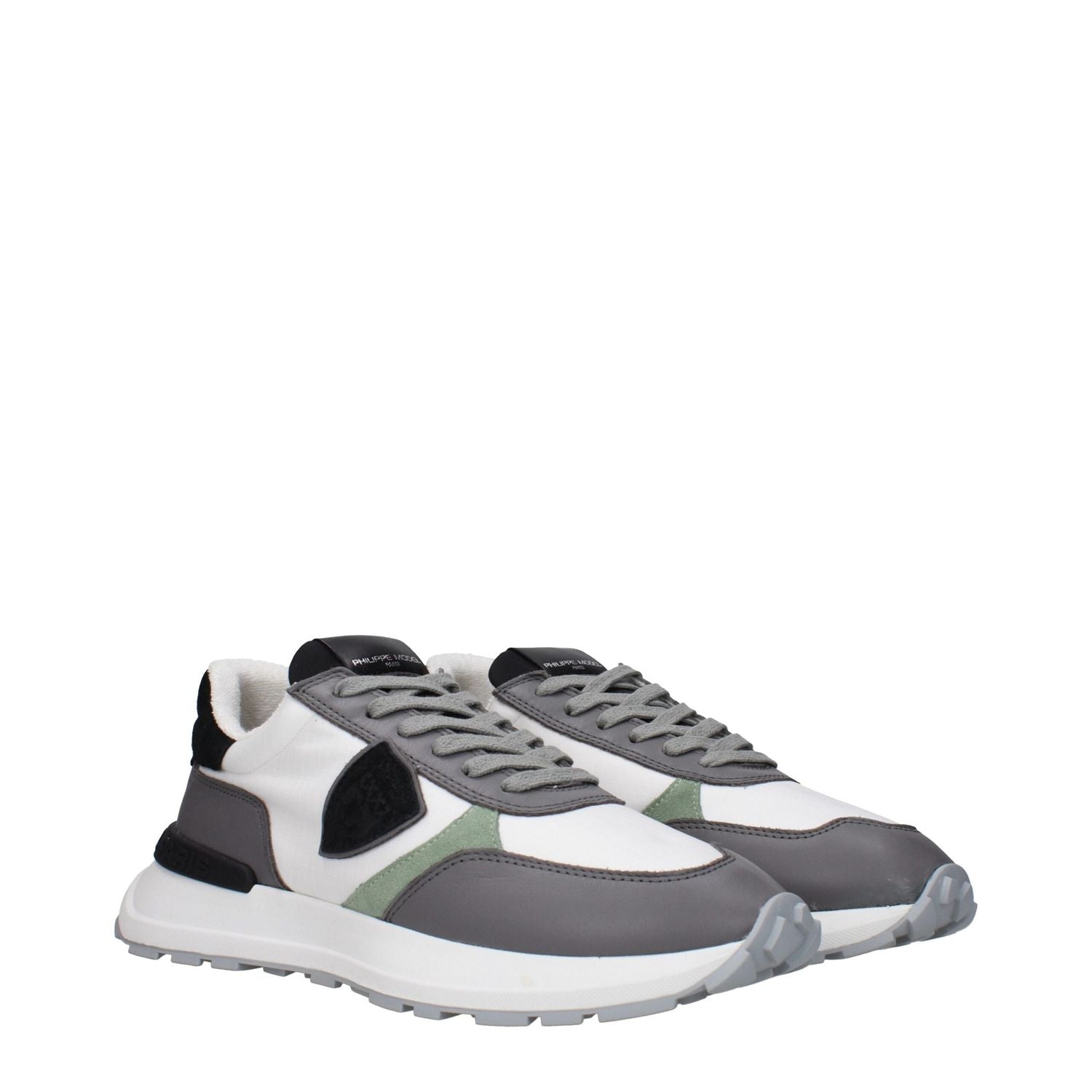 Philippe Model White Fabric Athletic Sneakers