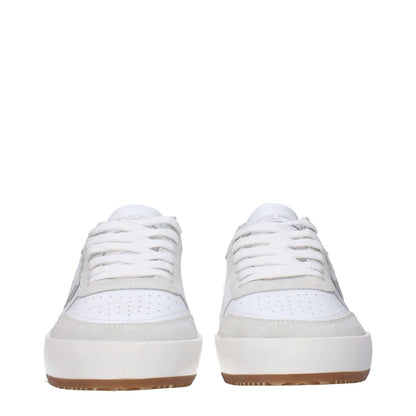 Philippe Model White Leather Low Top Sneakers with front logo and vintage effect, MPN VNLUVATB202, code F83322.