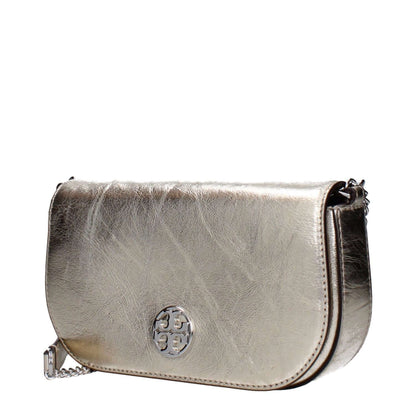 Tory Burch Gold Leather Crossbody Bag with front logo, vintage and aged effect, MPN 153567723, product code F83376.