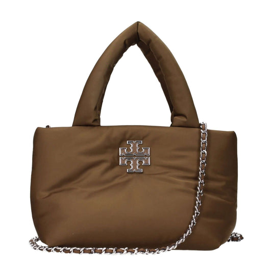Tory Burch Brown Fabric Handbag with logo, adjustable and removable shoulder strap, MPN 170317917, code F83547.