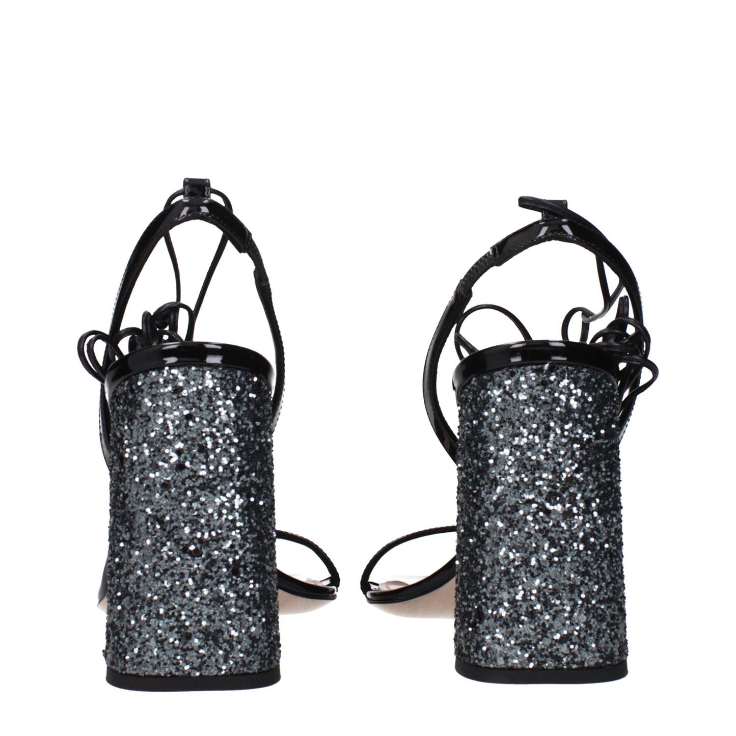 Miu Miu Black Leather Platform Sandals