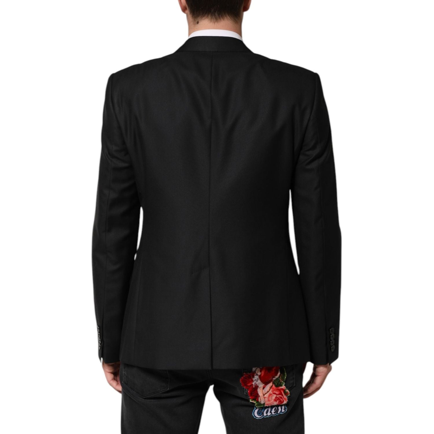 Dolce & Gabbana Black Wool Single Breasted Jacket Blazer