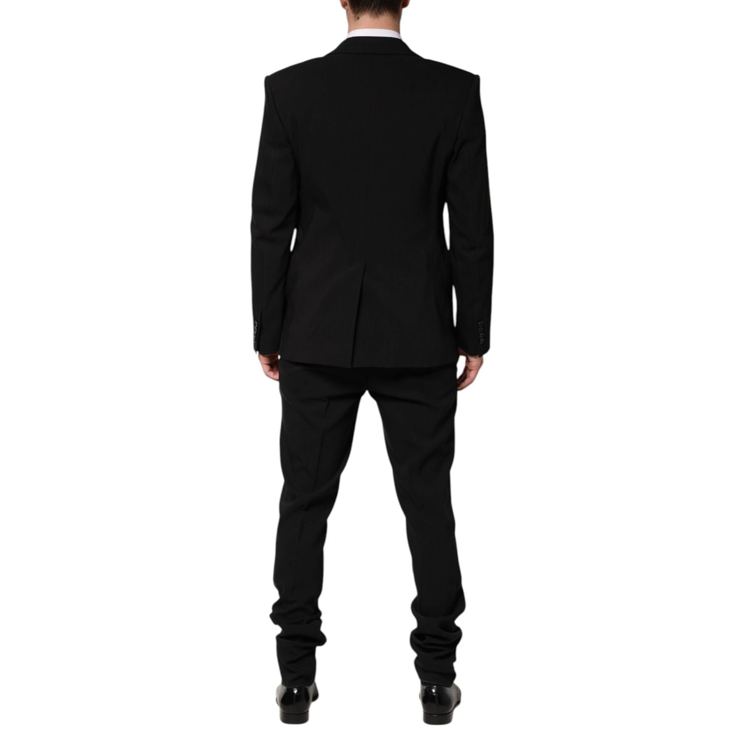 Dolce & Gabbana Black Cotton Single Breasted 2 Piece Suit