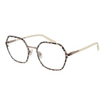 Guess Gold Women Glasses Frame, full-rim square design, gold metal with demo lenses, 53-19-140 size, includes branded case.