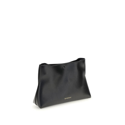 Givenchy Black Calf Leather Bos Taurus Clutch Bag with gold logo and adjustable strap, elegant and versatile accessory for AW25.