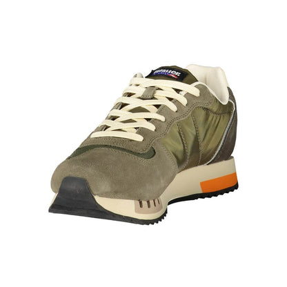 Blauer Green Polyester Men Sneaker with contrasting details and extra laces, side view showcasing the sporty design.