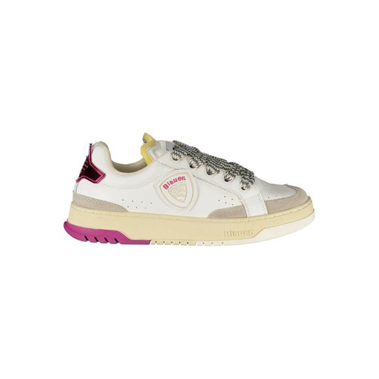 Blauer White Leather Women Sneaker