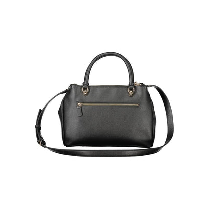 Guess Jeans Black Polyethylene Women Handbag with detachable strap and contrasting details, ideal for chic fashion lovers.