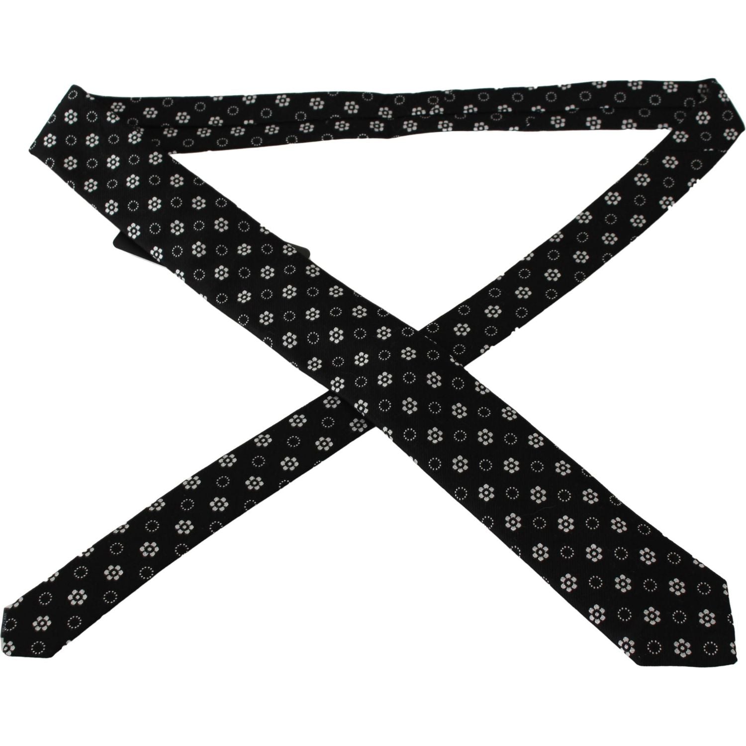 Dolce & Gabbana Black 100% Silk Floral Print Print Classic Tie