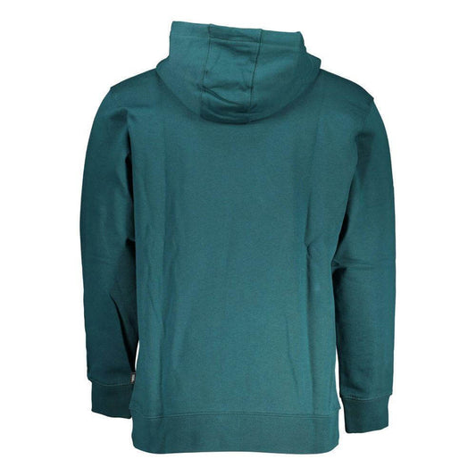 Vans Green Cotton Sweater, long-sleeved hoodie with central pocket and logo print