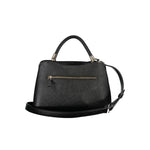 Guess Jeans Black Polyethylene Handbag with adjustable strap, external pocket, internal compartments, and logo detailing.