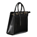 Guess Jeans Black Polyethylene Handbag with logo, handles, adjustable strap, external pocket, phone holder, zip closure, and protective feet.