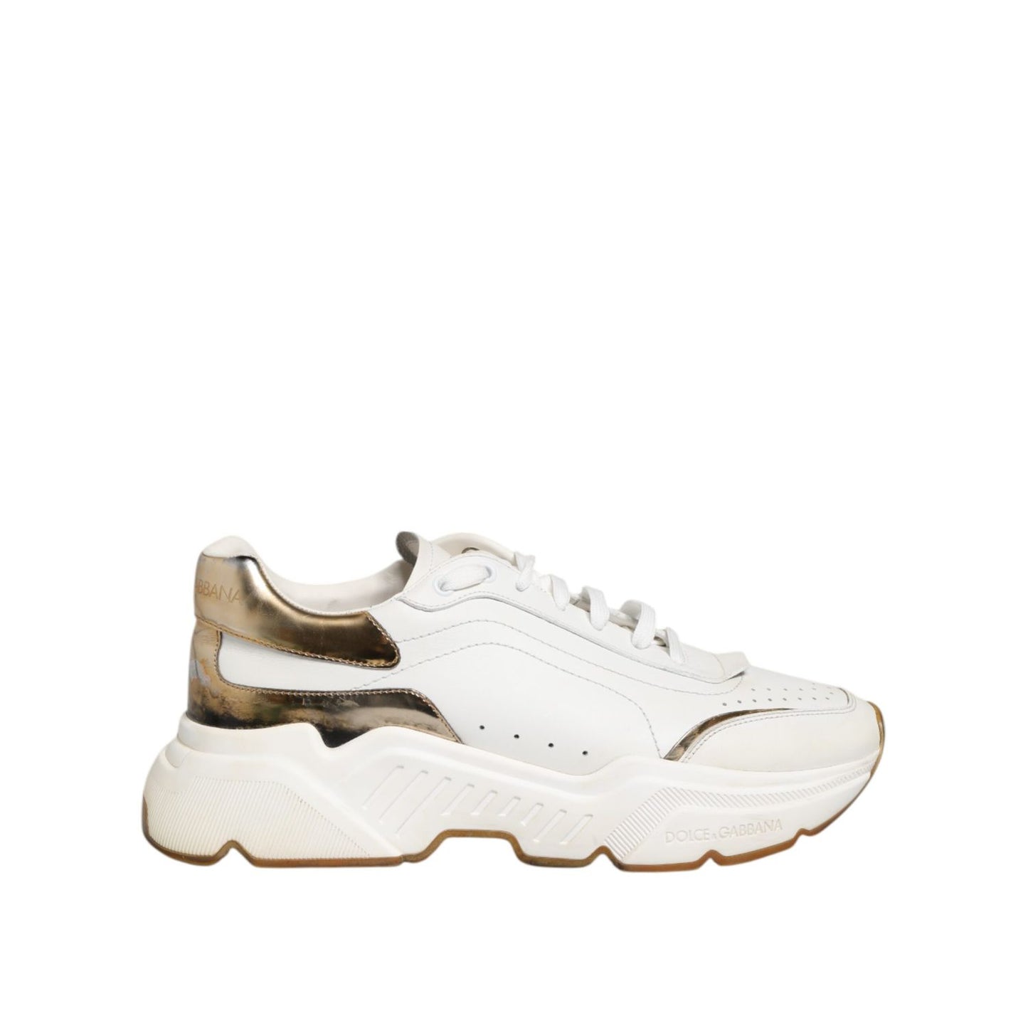 Dolce & Gabbana White Daymaster Leather Low Top Sneakers Shoes