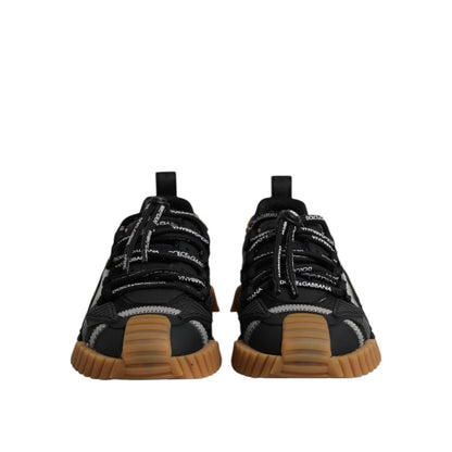 Dolce & Gabbana Black Logo Lace Up Low Top NS1 Sneakers Shoes