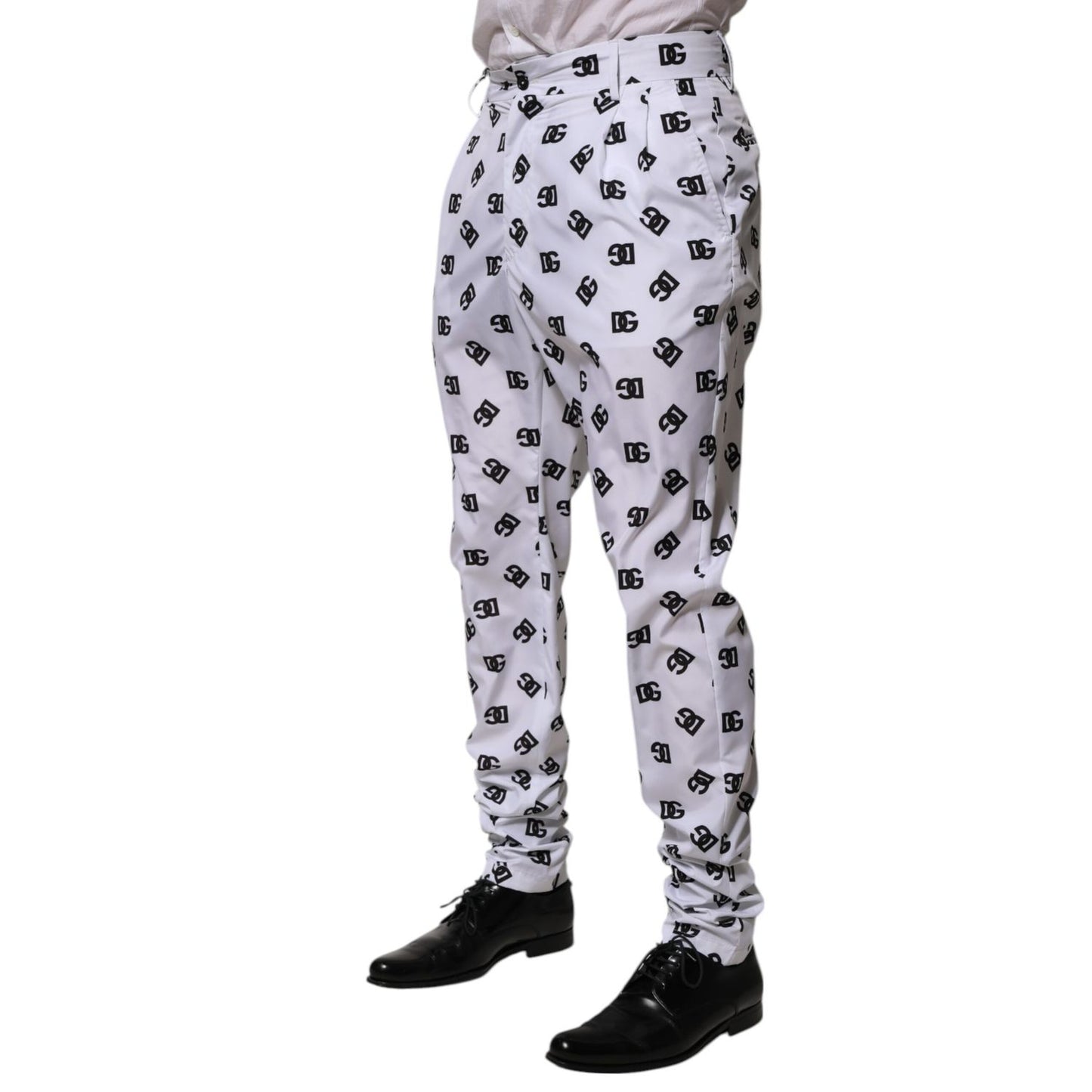 Dolce & Gabbana White Logo Cotton Skinny Denim Trouser Pants