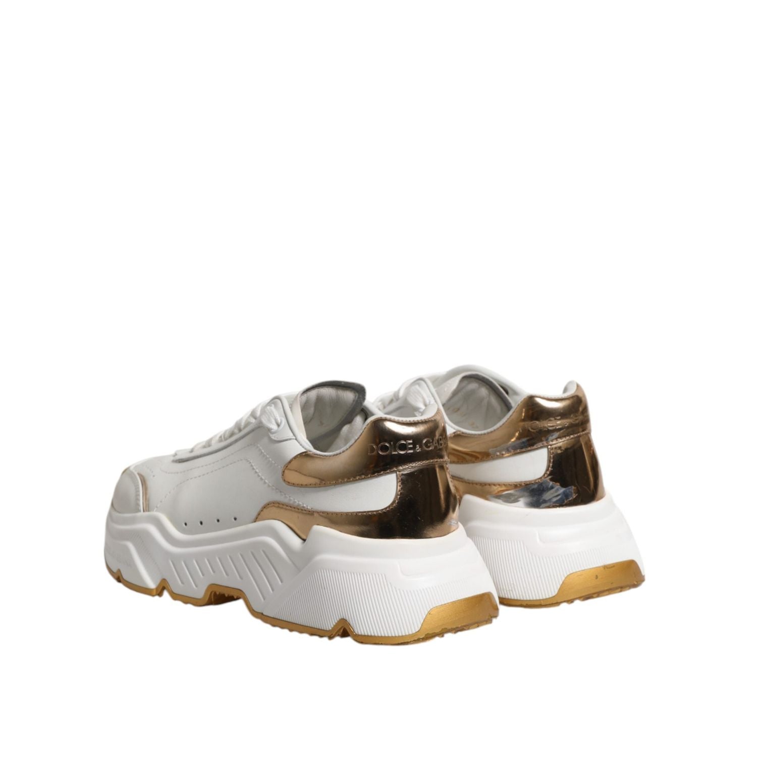 Dolce & Gabbana White Gold Daymaster Low Top Sneakers Shoes